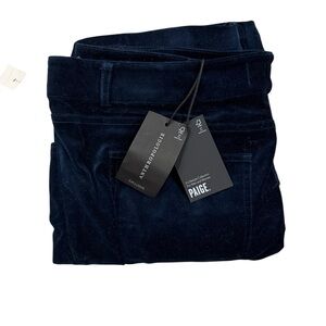 PAIGE Navy Velvet Trousers with Anthro Tags